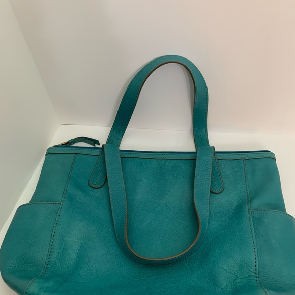FOSSIL Turquoise Leather Tote - Picture 11 of 11